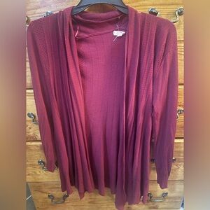 Women's Burgundy Sweater Cardigan 2XL